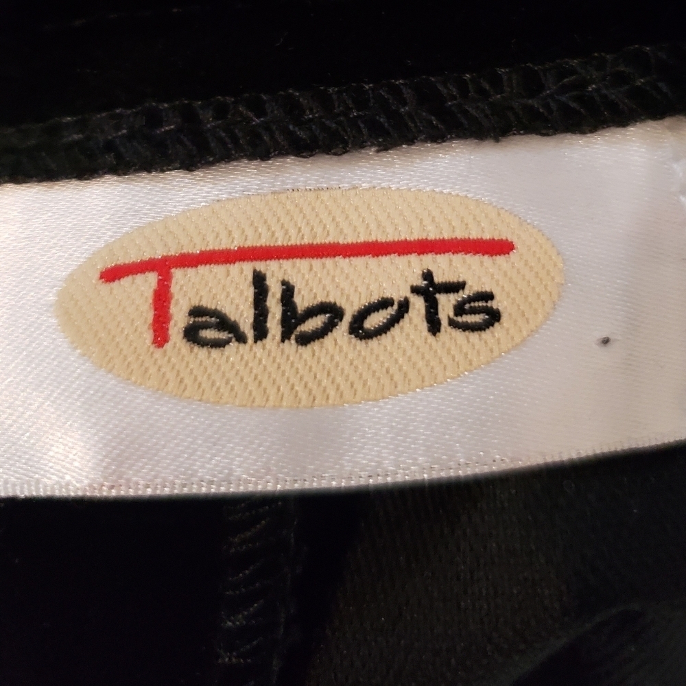Talbots Vintage Velour Hi Rise Pants Black Size 12 Stretch Pleated - Picture 8 of 14